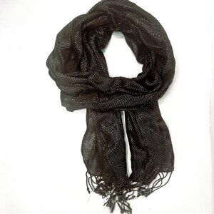 Exquisite Brown with Silver accents Thin & Lightweight Fashion Scarf